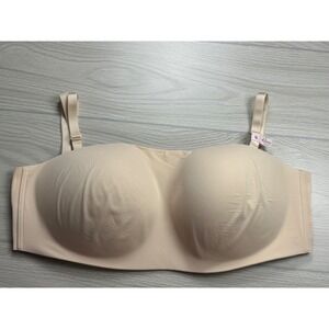 Victoria's Secret 42DDD Strapless Push Up Bra Beige Smooth Seamless‎ Convertible